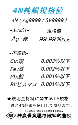 井島貴金属精錬株式会社の銀板 純銀板 950銀板 925銀板 銀線 純銀線 950銀線 925銀線 品位 Of 井島貴金属精錬株式会社の貴金属地金 金 銀 プラチナ 販売買取 貴金属材料加工 貴金属買取 貴金属製品買取 貴金属ジュエリー買取 貴金属精錬分析 貴金属 井島貴金属精錬株式会社の銀板 純銀板 950銀板 925銀板 銀線 純銀線 950銀線 925銀線 品位 Of 井島貴金属精錬株式会社の貴金属地金 金 銀 プラチナ 販売買取 貴金属材料加工 貴金属買取 貴金属製品買取 貴金属ジュエリー買取 貴金属精錬分析 貴金属