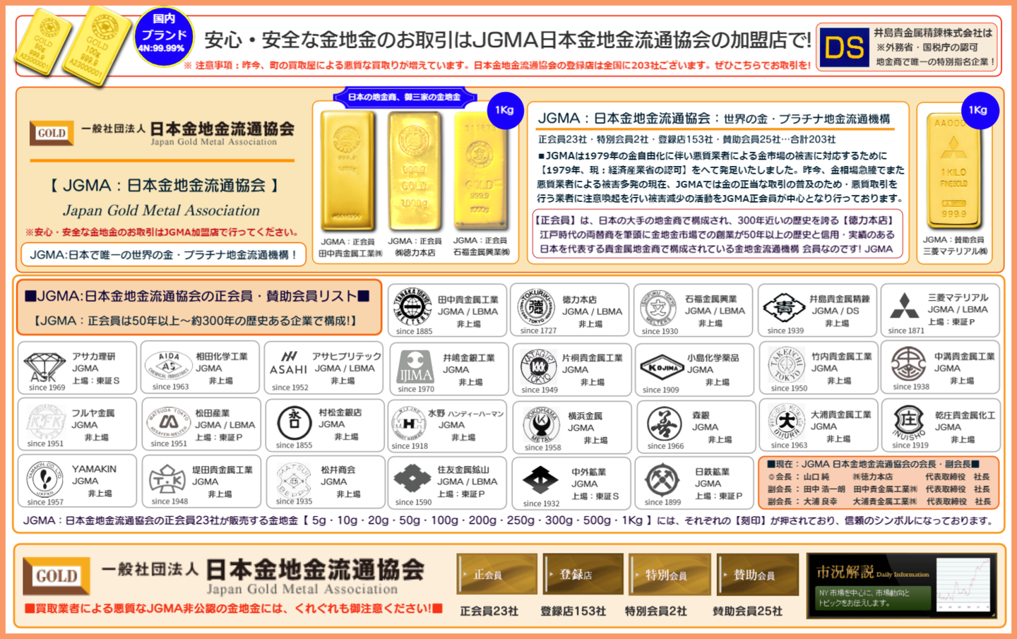 □井島貴金属精錬㈱の金分割・金小分け10g 15g 20g 25g 30g 50g 100g